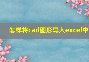 怎样将cad图形导入excel中