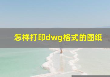 怎样打印dwg格式的图纸