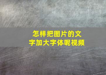 怎样把图片的文字加大字体呢视频