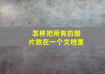 怎样把所有的图片放在一个文档里