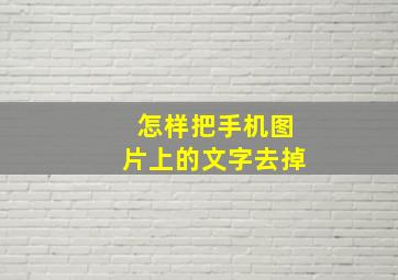 怎样把手机图片上的文字去掉