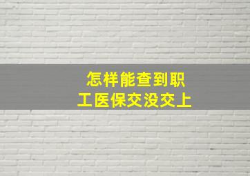 怎样能查到职工医保交没交上