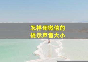 怎样调微信的提示声音大小