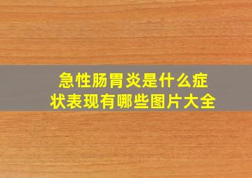 急性肠胃炎是什么症状表现有哪些图片大全