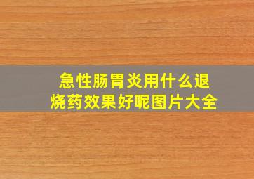 急性肠胃炎用什么退烧药效果好呢图片大全