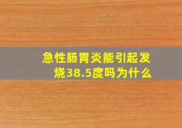 急性肠胃炎能引起发烧38.5度吗为什么