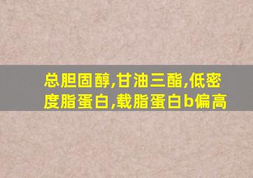 总胆固醇,甘油三酯,低密度脂蛋白,载脂蛋白b偏高