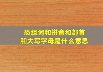 恐组词和拼音和部首和大写字母是什么意思