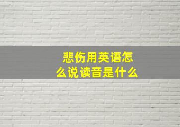 悲伤用英语怎么说读音是什么