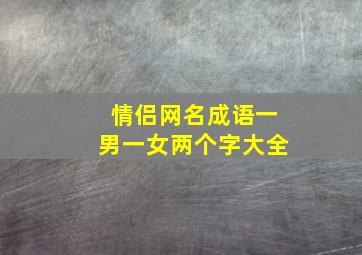 情侣网名成语一男一女两个字大全