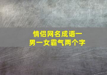 情侣网名成语一男一女霸气两个字