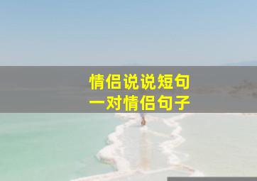 情侣说说短句一对情侣句子