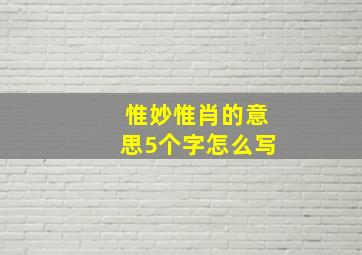 惟妙惟肖的意思5个字怎么写