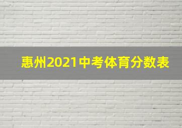 惠州2021中考体育分数表