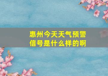 惠州今天天气预警信号是什么样的啊