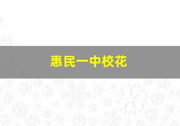 惠民一中校花