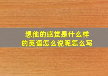 想他的感觉是什么样的英语怎么说呢怎么写