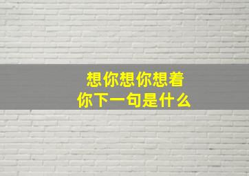 想你想你想着你下一句是什么