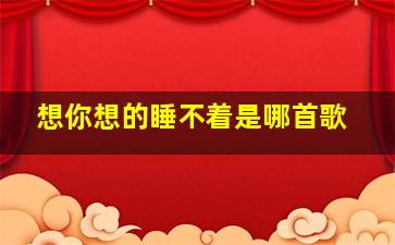 想你想的睡不着是哪首歌