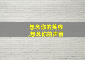 想念你的笑容,想念你的声音