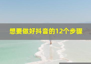 想要做好抖音的12个步骤