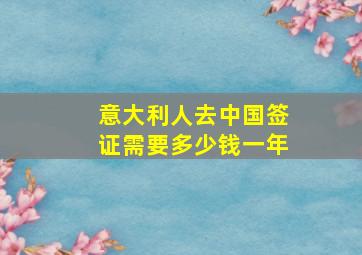 意大利人去中国签证需要多少钱一年