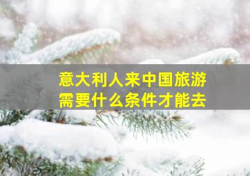 意大利人来中国旅游需要什么条件才能去