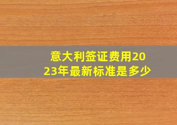 意大利签证费用2023年最新标准是多少