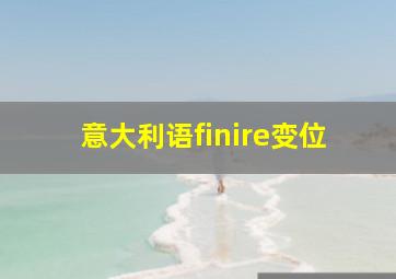 意大利语finire变位