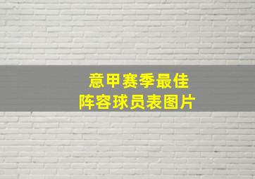 意甲赛季最佳阵容球员表图片