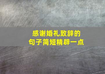 感谢婚礼致辞的句子简短精辟一点