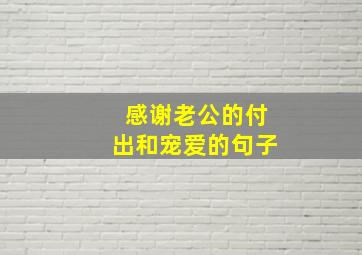 感谢老公的付出和宠爱的句子