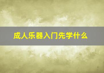 成人乐器入门先学什么