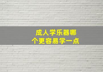 成人学乐器哪个更容易学一点