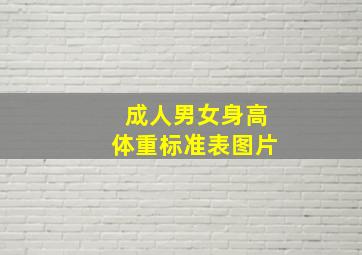 成人男女身高体重标准表图片