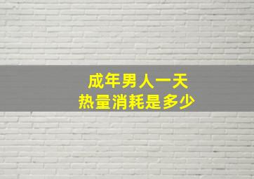 成年男人一天热量消耗是多少