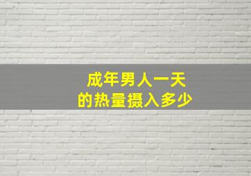 成年男人一天的热量摄入多少