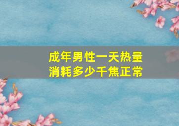 成年男性一天热量消耗多少千焦正常