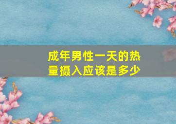 成年男性一天的热量摄入应该是多少