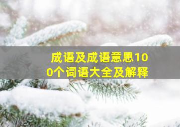 成语及成语意思100个词语大全及解释