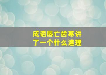 成语唇亡齿寒讲了一个什么道理