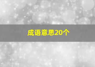 成语意思20个