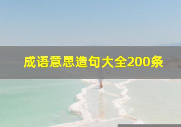 成语意思造句大全200条