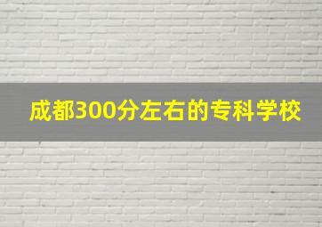 成都300分左右的专科学校