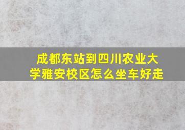 成都东站到四川农业大学雅安校区怎么坐车好走