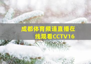 成都体育频道直播在线观看CCTV16