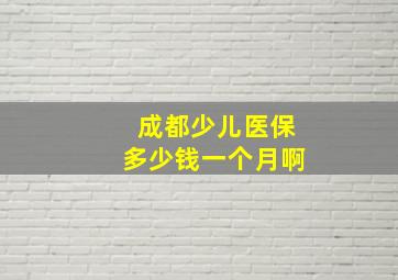 成都少儿医保多少钱一个月啊