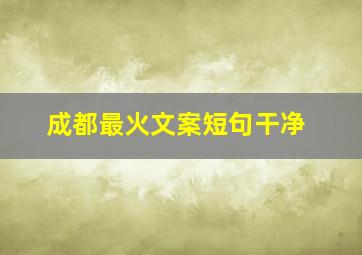 成都最火文案短句干净