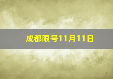 成都限号11月11日