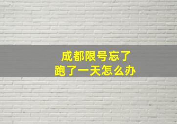 成都限号忘了跑了一天怎么办